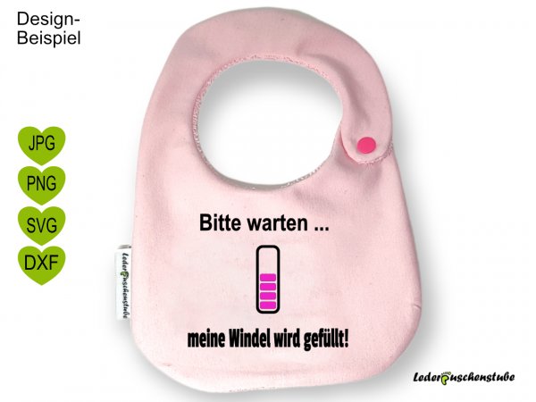 Plotterdatei Spruch bitte warten... Designbeispiel – SVG zum Plotten